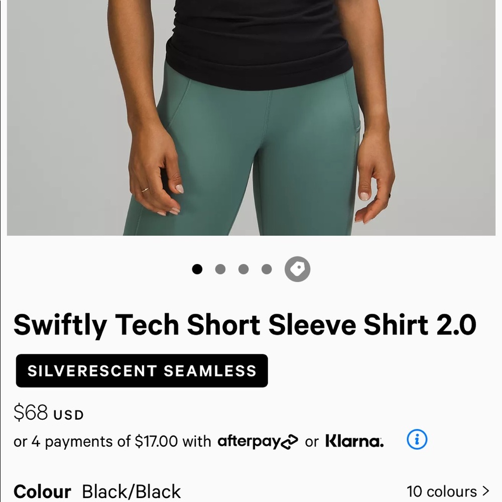 NWOT LULULEMON swiftly tee size 0